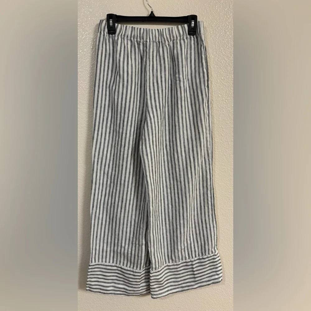 REFORMATION Fernando Linen Wide Leg Pant in Antibes Stripe - Picture 4 of 9
